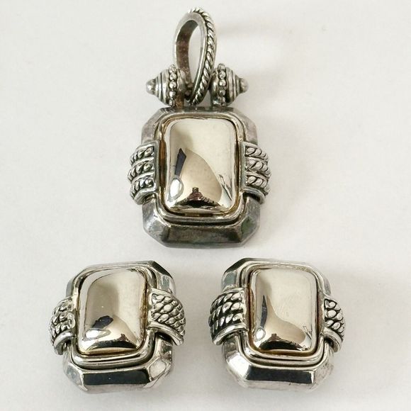 Vintage Clip On Earrings And Necklace Charm Silvertown‎ - Picture 2 of 7